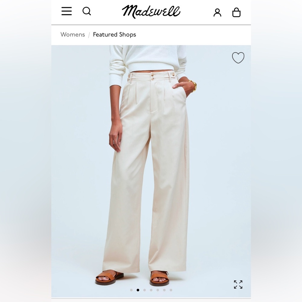 Madewell the Harlow wide leg pant in drapey twill / NWT